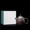 1-12-1.jpg Handmade Vintage Black Clay Pottery Chinese Dragon Egg Teapot With Relief Detailing