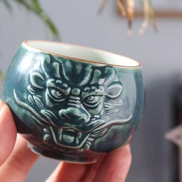 1-17.jpg Vintage Dragon Head Pattern Chinese Chawan Kung Fu Tea Ceremony Cup