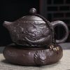 1-33.jpg Chinese Antique Yixing Zisha Dragon Teapot With Relief Auspicious Dragon Pattern