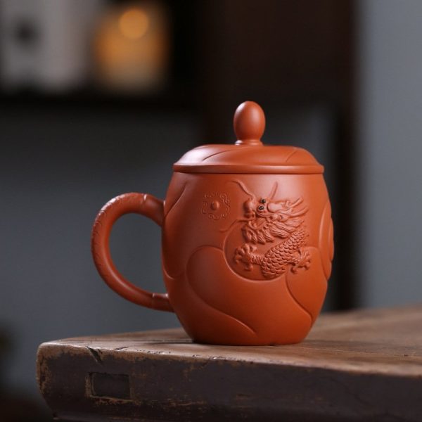 Authentic Fish Leaping Dragon Gate Theme Yixing Zisha Tea Cup Mug