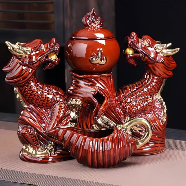 2-45.jpg Vintage Exquisite Ceramic Opulent Red Double Dragon Gilding Tea Set