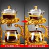 Glass Teapot with Gold Dragon Design and Stainless Steel Infuser