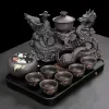 2-7.webp Delicate Vintage Porcelain Phoenix and Dragon Pattern Semi-Automatic Lazy Tea Set
