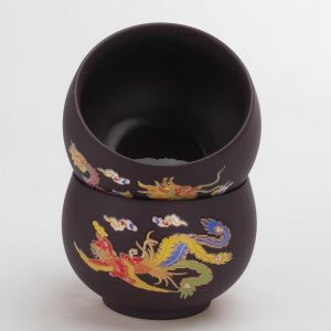 2-8-1.jpg Sleek Color Changing Chinese Dragon and Phoenix Pattern Yixing Purple Clay Tea Cup