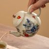 3-12-1.jpg Vintage Porcelain Pear-Shaped Dragon Teapot Featuring Cute Cartoon Dragon Pattern