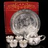 3-38.jpg Vintage Opulent Silver Chinese Dragon and Phoenix Refined Gongfu Tea Pot Set