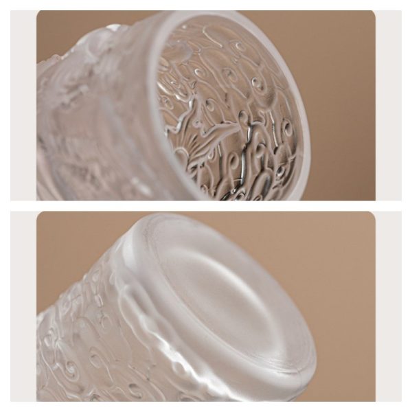 Vintage Square Round Dragon and Phoenix Chinese Traditional Crystal Tea Cup