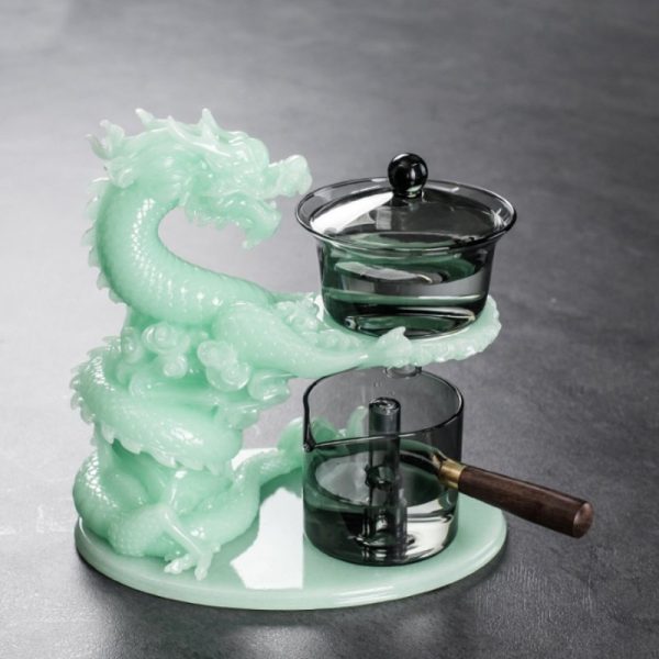 3-47.jpg Chinese Grey Jade Green Majestic Dragon Semi-Automatic Lazy Antique Kungfu Tea Cup Set