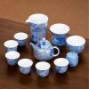 3-48.jpg Antique Luxury Blue Dragon Chinese Ceramic Gongfu Tea Pot Set with Wire Inlay Silver Gilt