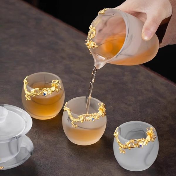 3-50.jpg Luxury Chinese Gongfu Tea Cup Set with Colored Glaze and Gold Dragon Figurine in Ink Painting Style