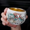 4-4.jpg Hand-painted Cloud Dragon Sterling Silver liner Chinese Porcelain Kungfu Tea Cup