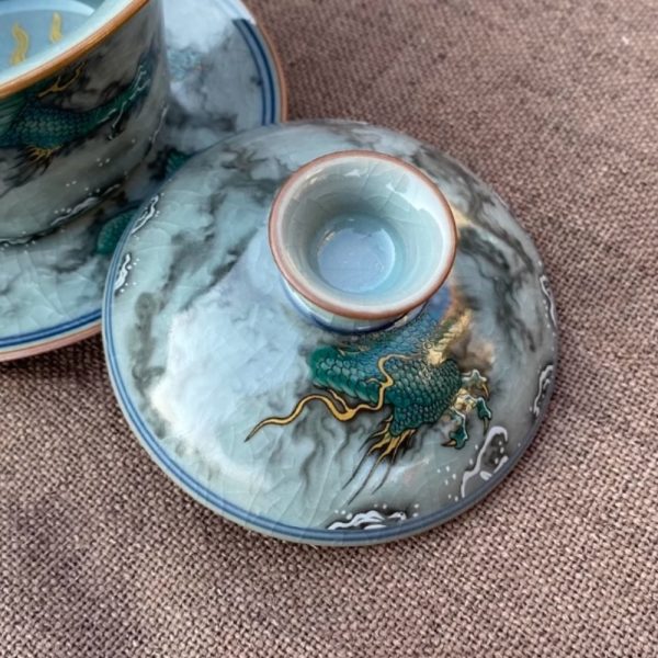 4-54.jpg Vintage Ice Crack Hand Drawn Blue Dragon Luxury Chinese Porcelain Tea Set