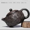 5-21.jpg Vintage Handmade Chinese Dragon Teapot Crafted From Black Gold Sand Clay With Carving Dragon Pattern