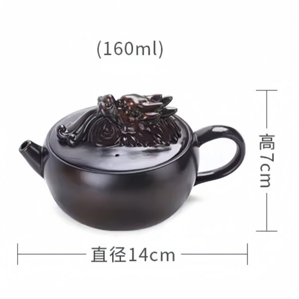5-25.jpg Vintage Traditional Purple Pottery Dragon Teapot Shaped Like A Dragon Head With Twist Design