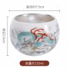 5-4.jpg Hand-painted Cloud Dragon Sterling Silver liner Chinese Porcelain Kungfu Tea Cup