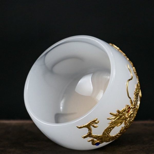 5-7-1.jpg Ink White Jade Colored Glaze Chinese Chawan Tea Cup Inlaid with Golden Dragon