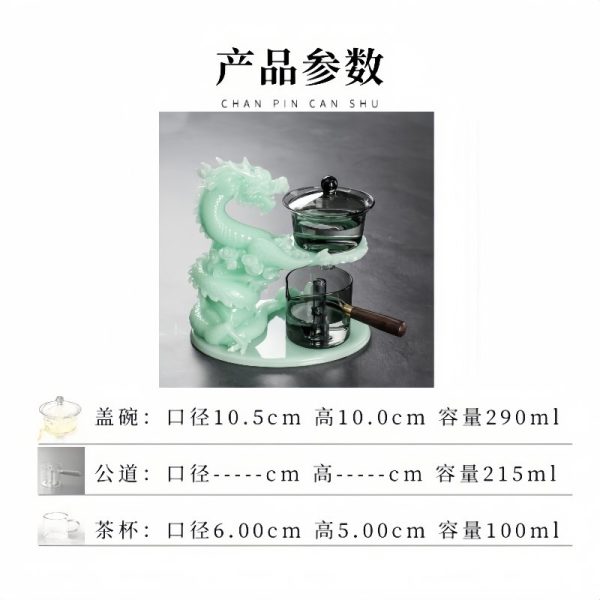 7-3.jpg Chinese Grey Jade Green Majestic Dragon Semi-Automatic Lazy Antique Kungfu Tea Cup Set