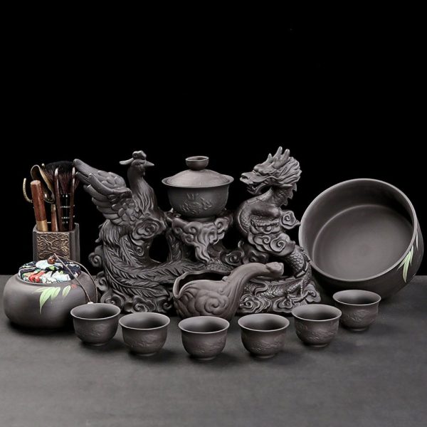 7-4.jpg Delicate Vintage Porcelain Phoenix and Dragon Pattern Semi-Automatic Lazy Tea Set