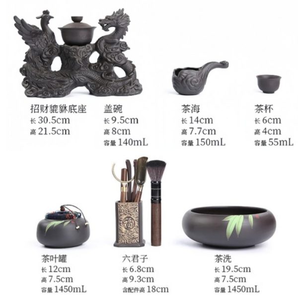 8-3.jpg Delicate Vintage Porcelain Phoenix and Dragon Pattern Semi-Automatic Lazy Tea Set