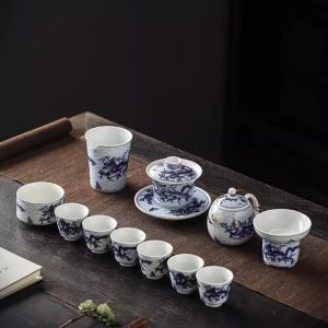 8-6.jpg Unique Dragon Year Tea Set with Blue and White Porcelain Pattern