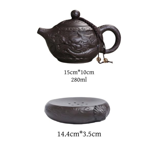 Chinese-Antique-Yixing-Zisha-Year-Of-The-Dragon-Teapot-And-Tea-Boat-Set-Relief-Auspicious-Dragon-Pattern-8.jpg Chinese Antique Yixing Zisha Dragon Teapot With Relief Auspicious Dragon Pattern