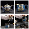 Chinese-tea-set23-1.jpg Porcelain Blue Glaze Inlaid with Gold Dragon Noble Luxury Chinese Ceremony Tea Set