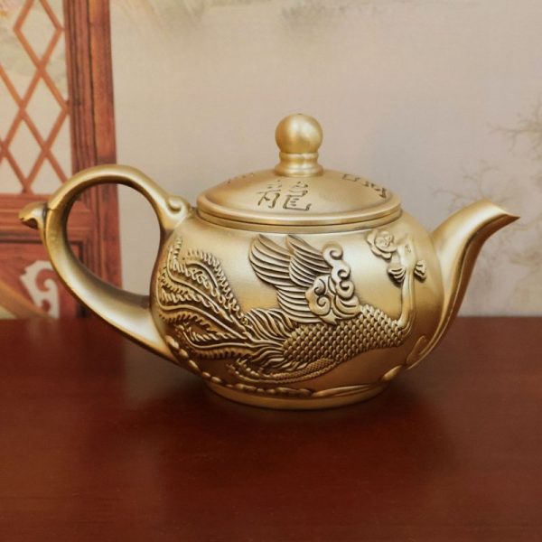 Handcrafted-Embossed-Dragon-and-Phoenix-Pattern-Brass-Teapot-Antique-3.jpg Handcrafted Brass Teapot with Embossed Dragon and Phoenix Pattern Antique