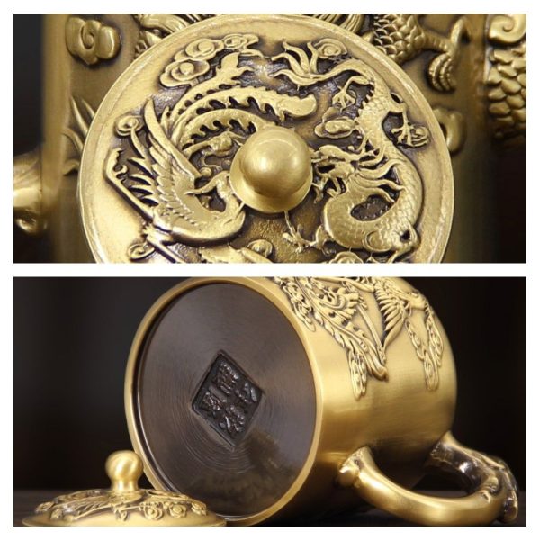 Luxurious-Embossed-Dragon-with-Phoenix-Brass-Teapots-Antique-for-Sale-1.jpg Luxurious Antique Brass Teapot with Embossed Dragon and Phoenix Lid for Sale