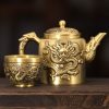 Luxurious-Embossed-Dragon-with-Phoenix-Brass-Teapots-Antique-for-Sale-3.jpg Luxurious Antique Brass Teapot with Embossed Dragon and Phoenix Lid for Sale
