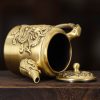 Luxurious-Embossed-Dragon-with-Phoenix-Brass-Teapots-Antique-for-Sale-4.jpg Luxurious Antique Brass Teapot with Embossed Dragon and Phoenix Lid for Sale