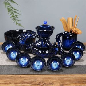 Semi-Automatic-Lazy-Tea-Set08.jpg Blue Glaze Kiln-turning Ceramic Dragon Themed Semi Automatic Lazy Tea Set