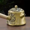Small-Dragon-and-Phoenix-Pattern-Handmade-Brass-Teapot-with-Side-Wooden-Handle-2.jpg Small Handmade Brass Teapot with Dragon and Phoenix Design and Side Wooden Handle