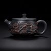 a-22.jpg Rarely Vintage Purple Pottery Gongfu Tea Ceremony Dragon Teapot With Black Dragon And Phoenix Design