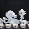 a-28.jpg Graceful Vintage White Lazy Semi-Automatic Chinese Gilded Sculptural Dragon Porcelain Tea Cup Set