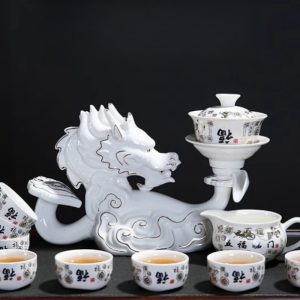 a-28.jpg Graceful Vintage White Lazy Semi-Automatic Chinese Gilded Sculptural Dragon Porcelain Tea Cup Set