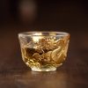 a-5.jpg Antique Handmade Crystal Fancy Clear Glass Tea Cup with Relief and Inlaid Gold Dragon