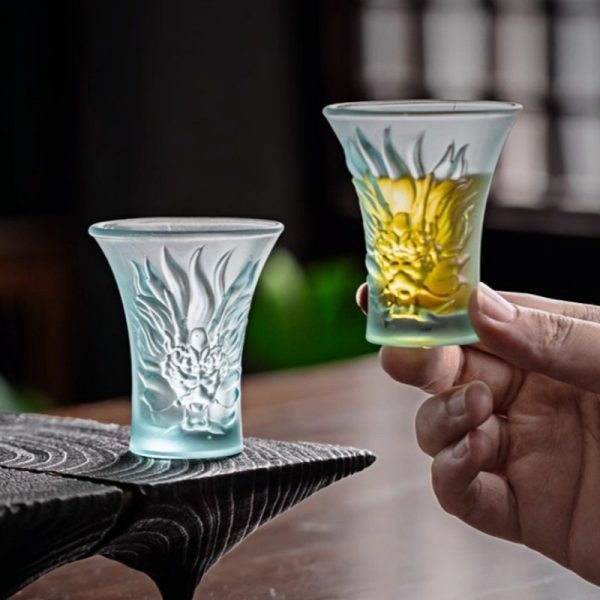 b-2-2.jpg Antique Coloured Glaze Handmade Carved Dragon Japanese Thin Tea Cup