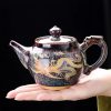 Vintage Porcelain Kiln Change Gongfu Dragon Teapot With Color Changing Chinese Dragon Pattern