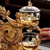 b-27.jpg Vintage Luxury Lazy Glass Semi-Automatic Best Chinese Gold Dragon Gongfu Tea Cup Set