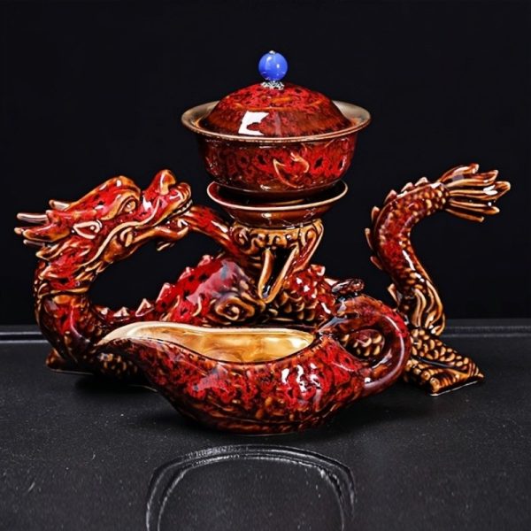 b-29.jpg Handmade Antique Chinese Red Kiln Change Lazy Semi-Automatic Dragon Themed Porcelain Tea Set
