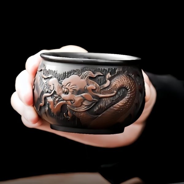 c-12.jpg Authentic Hand-carved Embossed Chinese Dragon Jianshui Purple Pottery Tea Cup