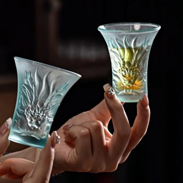 c-2-2.jpg Antique Coloured Glaze Handmade Carved Dragon Japanese Thin Tea Cup