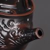 Large Capacity Antique Chinese Purple Pottery Dragon Teapot Exquisitely Carved Dragon Finish