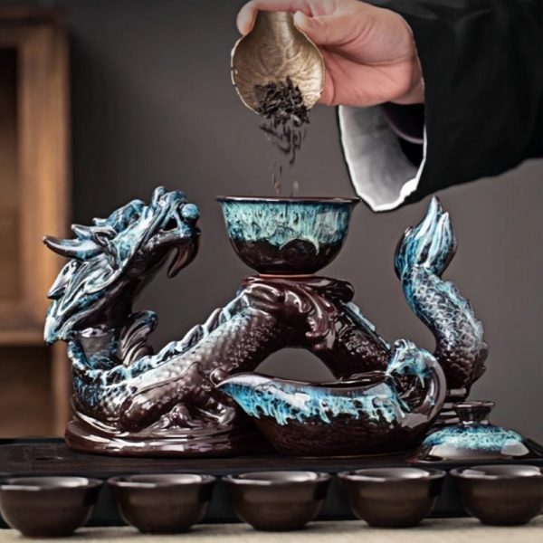 c-30.jpg Refined Chinese Blue Dragon Kiln Change Antique Semi-Automatic Gongfu Tea Cup Set