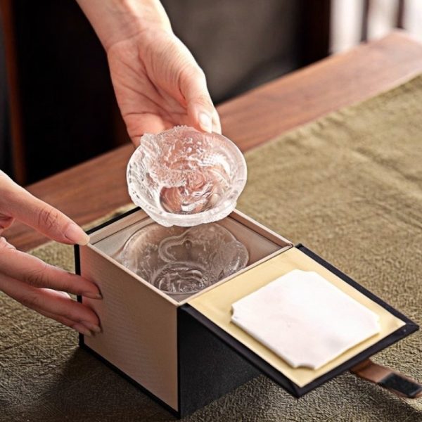 c-7-1.jpg Antique Japanese Hand-carved Dragon Glacier Crystal Fancy Clear Glass Tea Cup