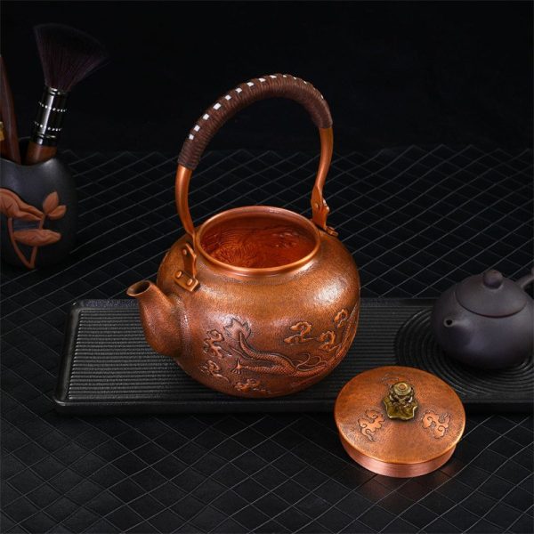 copper-kettle-1501.jpg Best Large Antique Copper Teapot Kettle with Intricate Old Carved Dragon Design