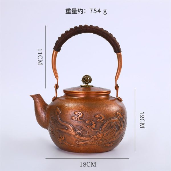 copper-kettle-1504.jpg Best Large Antique Copper Teapot Kettle with Intricate Old Carved Dragon Design