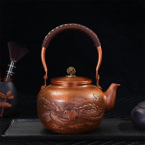 copper-kettle-1505.jpg Best Large Antique Copper Teapot Kettle with Intricate Old Carved Dragon Design