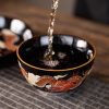 d-16-1.jpg Year of The Dragon Elegant Black Glaze Hand Painted Red Dragon Chinese Ceramic Tea Cup