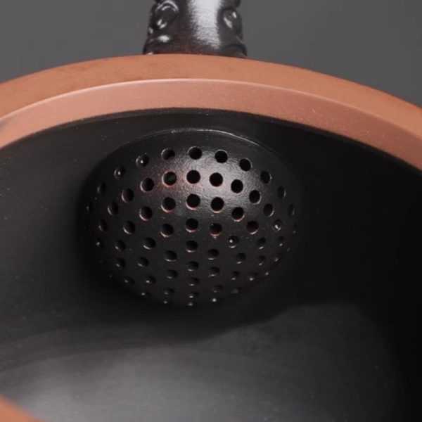 Large Capacity Antique Chinese Purple Pottery Dragon Teapot Exquisitely Carved Dragon Finish